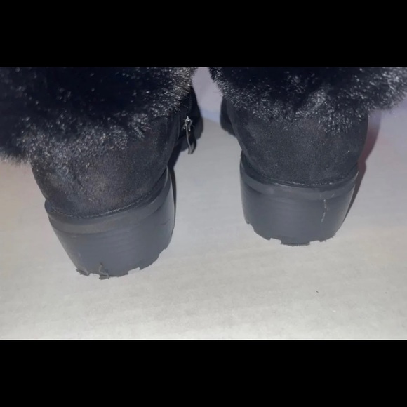 Midnight Velvet Sequined Buckled Fur & Suede Women’s Boots SIZE: 10 - Picture 10 of 11